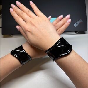 Tiffany & Co. Elsa Peretti Bone Cuffs Ruthenium Charcoal Matching Set